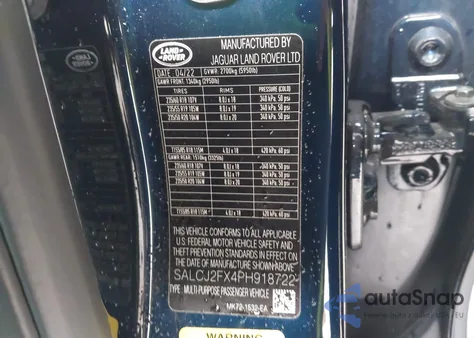 2023 Land Rover Discovery Sport S из США, поврежденный, VIN SALCJ2FX4PH918722